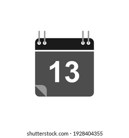 Calendar icon vector, flat design best vector icon. Date 13. Can be edited and changed colors. 