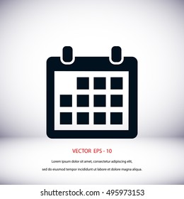 calendar icon vector, flat design best vector icon