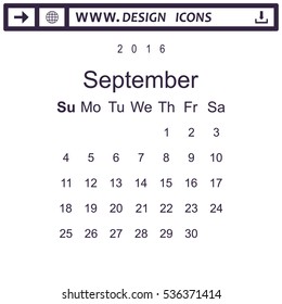 Calendar Icon Vector flat design style