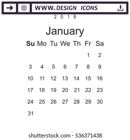 Calendar Icon Vector flat design style