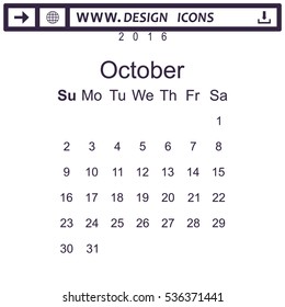 Calendar Icon Vector flat design style
