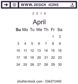 Calendar Icon Vector flat design style