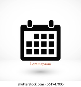 calendar icon vector, flat design best vector icon
