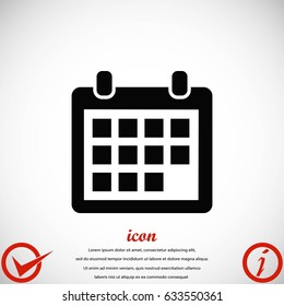 calendar icon vector, flat design best vector icon