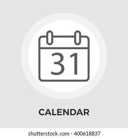 Calendar Icon Vector. Flat icon isolated on the white background. Editable EPS file. Vector illustration.