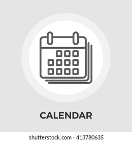 Calendar Icon Vector. Flat icon isolated on the white background. Editable EPS file. Vector illustration.