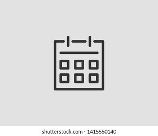 Calendar icon vector flat line design