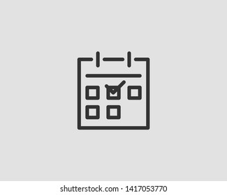 Calendar icon vector flat line design