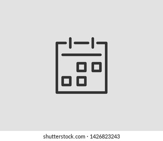 Calendar Icon Vector Flat Line Design