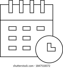 Calendar icon vector flat line design