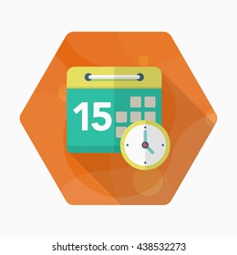 Calendar icon, Vector flat long shadow design. Shipping and logisticst concept.