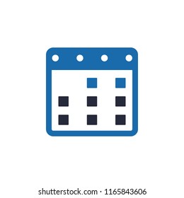 Calendar icon - Vector, Calendar flat vector icon on a gray background, Calendar