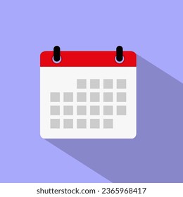 Calendar icon vector in flat style. Date, event sign symbol