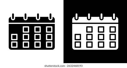 Kalendersymbol Vektor im flachen Stil. Kollektionssilhouetten