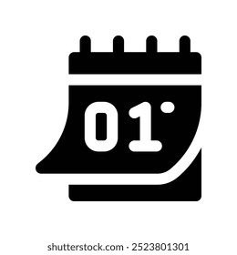 calendar icon. vector glyph icon for your website, mobile, presentation, and logo design.