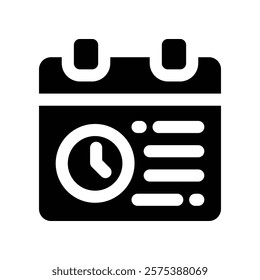 calendar icon. vector glyph icon for your website, mobile, presentation, and logo design.