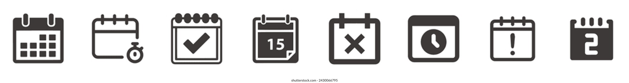 Calendar icon vector. Calendar icons with symbols of Task deadline, pending completed, rejected etc. season icon symbol flat design