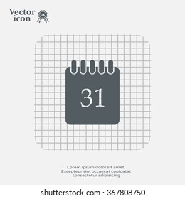 Calendar icon, vector illustration.