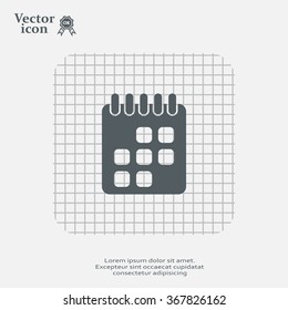 Calendar icon, vector illustration.