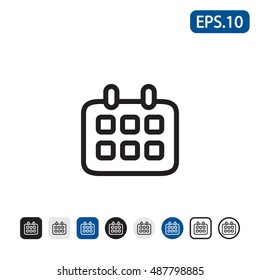 Calendar icon. Vector illustration. 