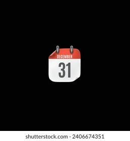 Calendar icon. Vector illustration of 31 december. Date or time. Colored collection by flat pattern style. Isolated Day counter. Symbol of Happy .


