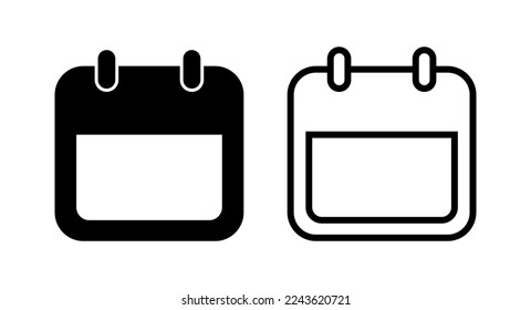 Ilustración vectorial de icono de calendario. Signo y símbolo de calendario. Símbolo de icono de planificación