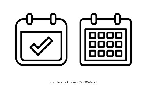 Ilustración vectorial de icono de calendario. Signo y símbolo de calendario. Símbolo de icono de planificación