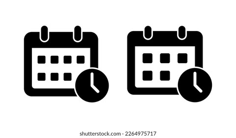 Ilustración vectorial de icono de calendario. Signo y símbolo de calendario. Símbolo de icono de planificación