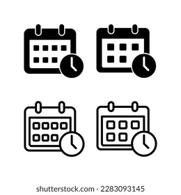 Ilustración vectorial de icono de calendario. Signo y símbolo de calendario. Símbolo de icono de planificación