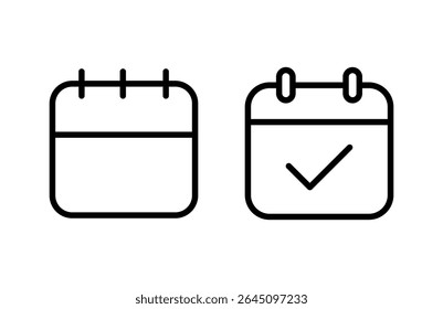 Ilustración vectorial de icono de calendario. Signo y símbolo del calendario. Símbolo de icono de programación