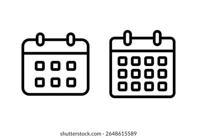 Ilustração do vetor de ícone de calendário. Símbolo e sinal de calendário. Símbolo do ícone Agendar