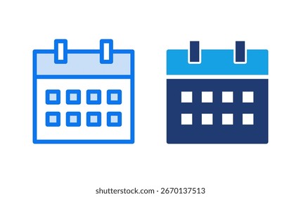 Ilustración vectorial de icono de calendario. Signo y símbolo del calendario. Símbolo de icono de programación