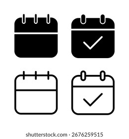 Ilustración vectorial de icono de calendario. Signo y símbolo del calendario. Símbolo de icono de programación