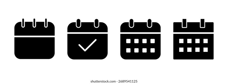 Ilustração do vetor de ícone de calendário. Símbolo e sinal de calendário. Símbolo do ícone Agendar