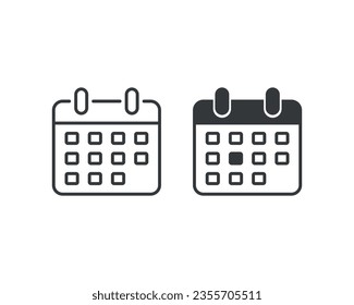 Ilustración vectorial de icono de calendario. Fecha en el fondo aislado. Programar el concepto de signo.