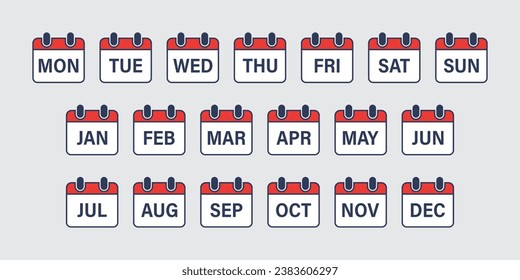Calendar icon vector illustration. Day week on isolated background. Month sign concept.