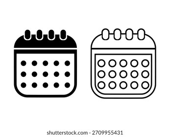 Ícone de calendário, ilustração vetorial, fim do ano.
