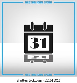 calendar icon vector illustration eps10. Isolated badge number 31 on the calendar flat design for website or app - stock graphics
