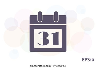 calendar icon vector illustration eps10. Isolated badge number 31 on the calendar flat design for website or app - stock graphics