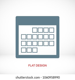 Calendar icon, vector illustration. Flat design eps 10