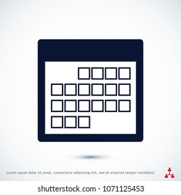 Calendar icon, vector illustration. Flat design eps 10