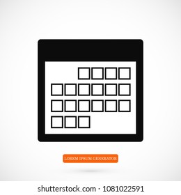 Calendar icon, vector illustration. Flat design eps 10