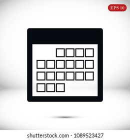 Calendar icon, vector illustration. Flat design eps 10