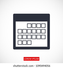 Calendar icon, vector illustration. Flat design eps 10