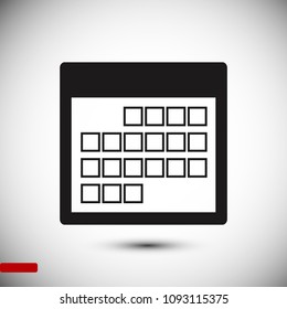 Calendar icon, vector illustration. Flat design eps 10
