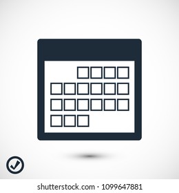 Calendar icon, vector illustration. Flat design eps 10