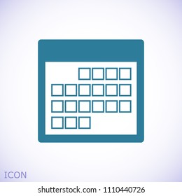 Calendar icon, vector illustration. Flat design eps 10