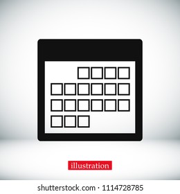 Calendar icon, vector illustration. Flat design eps 10