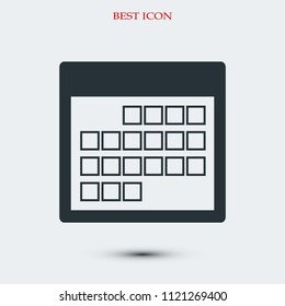 Calendar icon, vector illustration. Flat design eps 10
