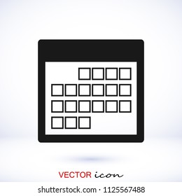Calendar icon, vector illustration. Flat design eps 10